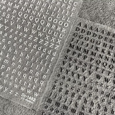 新款黑白大小写英文字母美甲贴纸