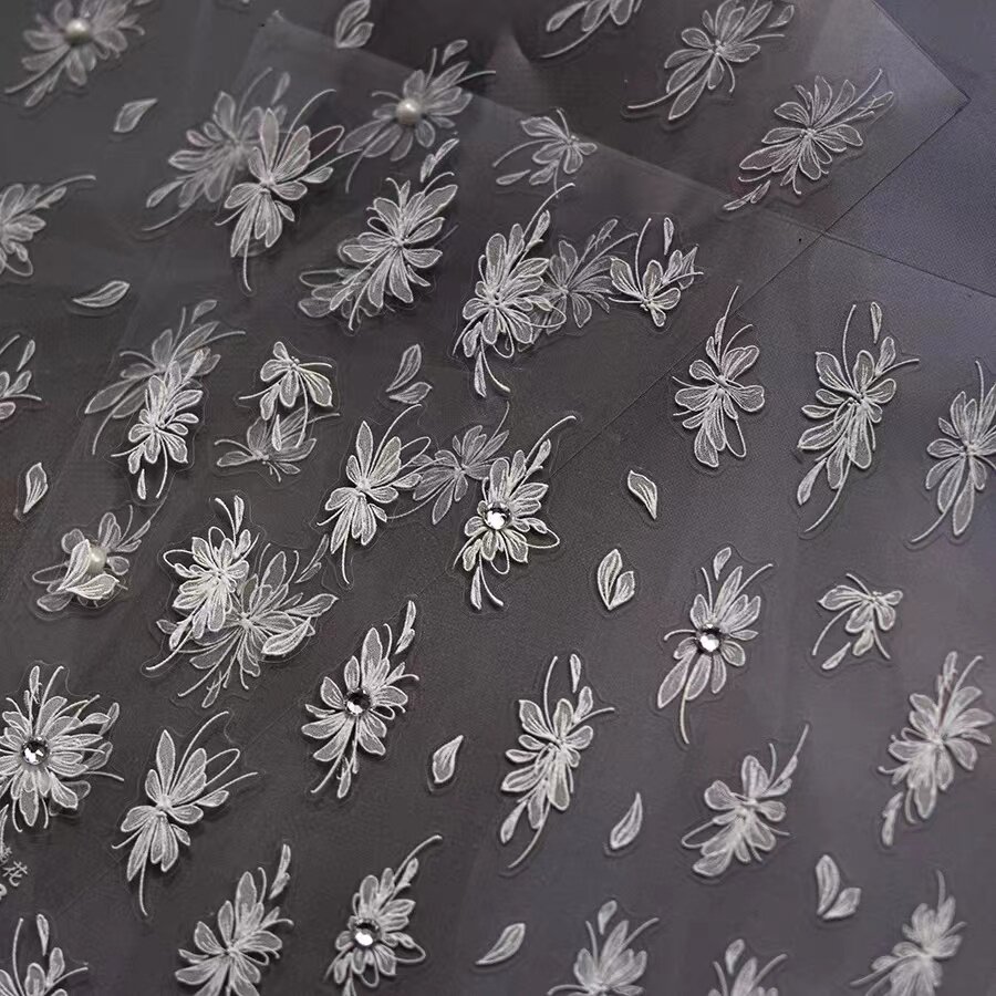 晶钻琉璃簪花美甲贴纸