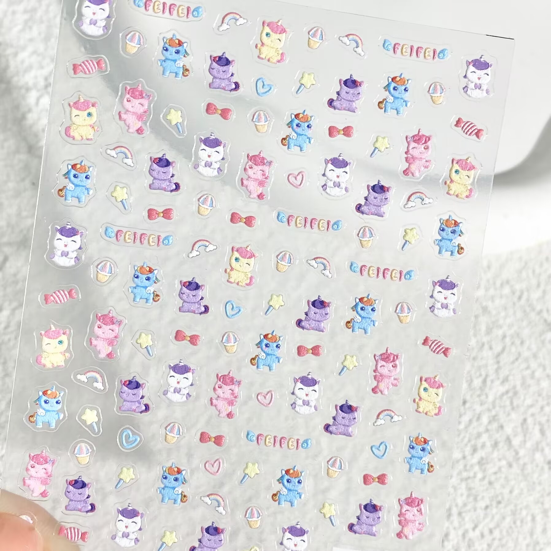 可爱小马宝莉独角兽美甲贴纸