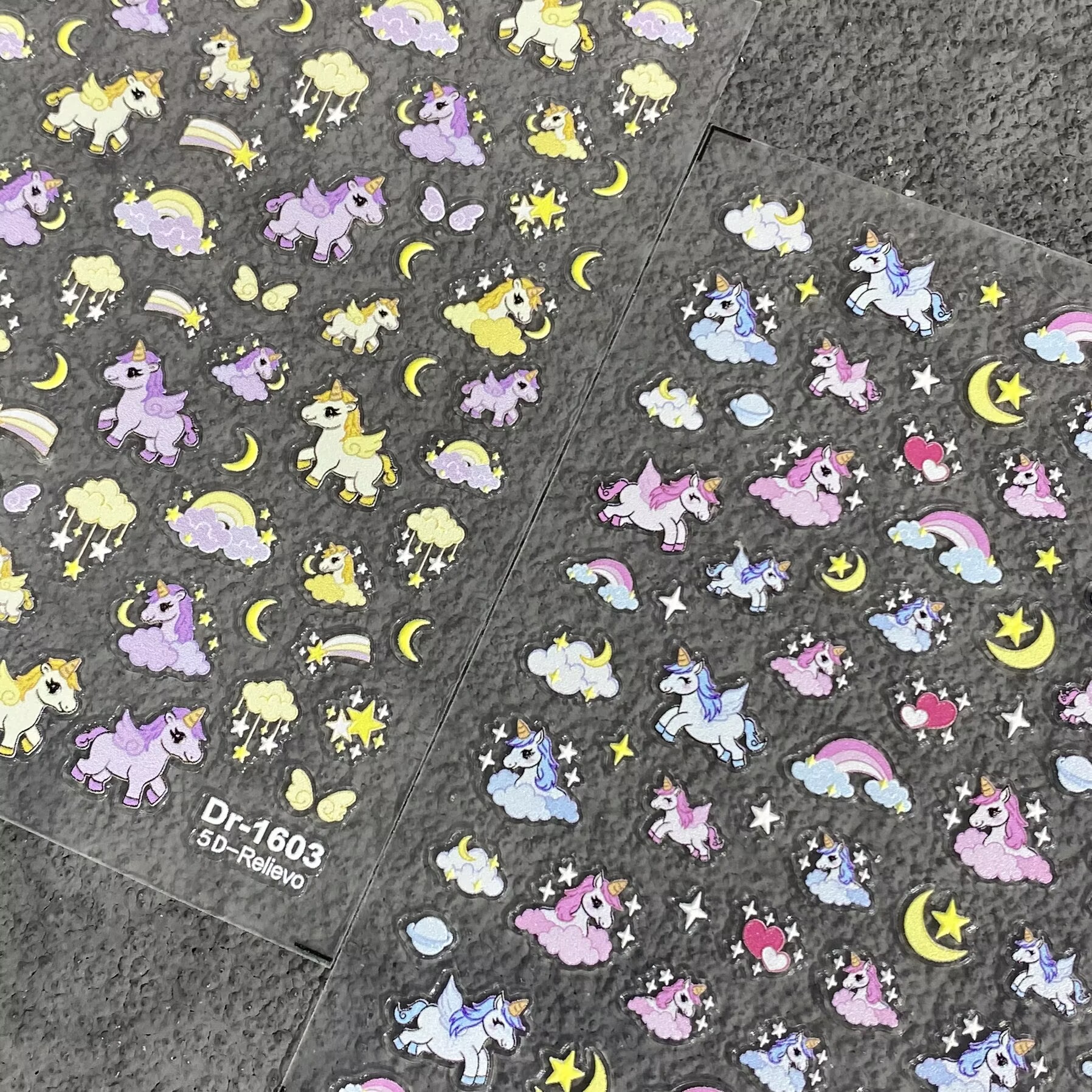 卡通可爱独角兽美甲贴纸