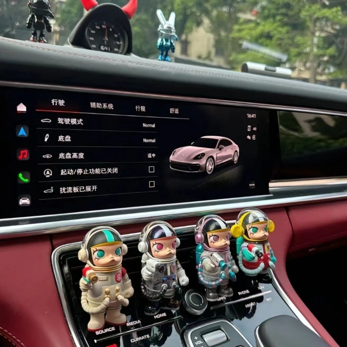 泡泡茉莉宇航员molly车载玛特摆件space100出风口饰品汽车摆件