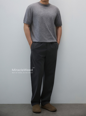 miracleweed三本针360°高弹天丝莱赛尔男士直筒休闲西裤四季通勤