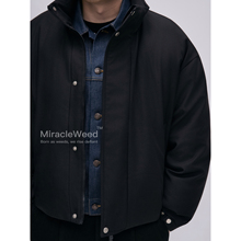 【立领90白鸭绒】极简风短款羽绒服双拉链宽松休闲商务外套男款