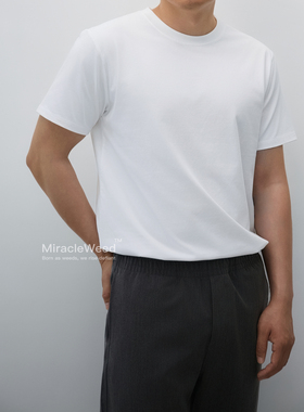 miracleweed 35%杜邦CoolMax纤维速干新疆精梳长绒棉基础短袖T恤