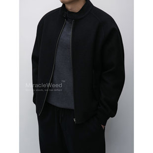 【纯手工制作】100%羊毛 双面尼哈灵顿G9夹克外套黑牛角扣 经典款