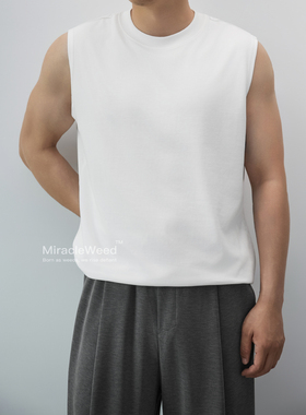 Miracleweed 塑肩利器正肩A类双面液氨冰丝无袖背心运动健身坎肩