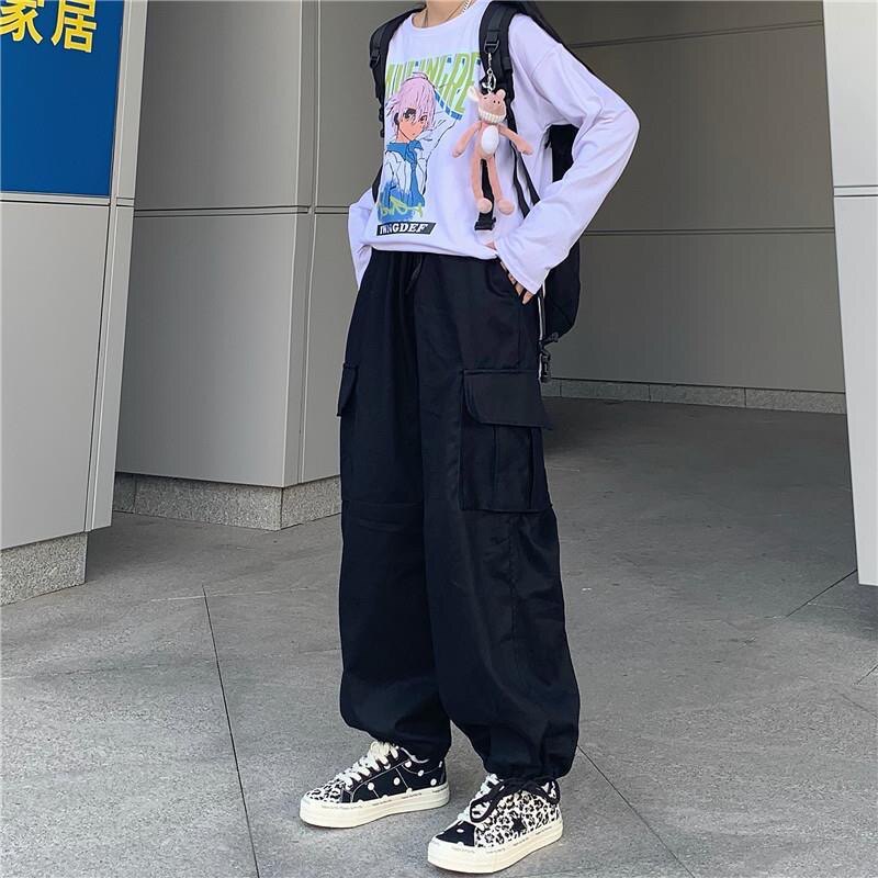 春秋季韩版ins学生宽松阔腿工休闲裤