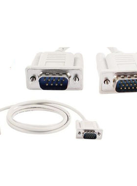 1.4M RS232 DB9 9针公头到VGA视频15针公头适配器电缆灯灰色