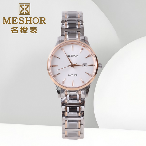 正品MESHOR名梭手表男表女表情侣表石英表钨钢表带防水潮流5066