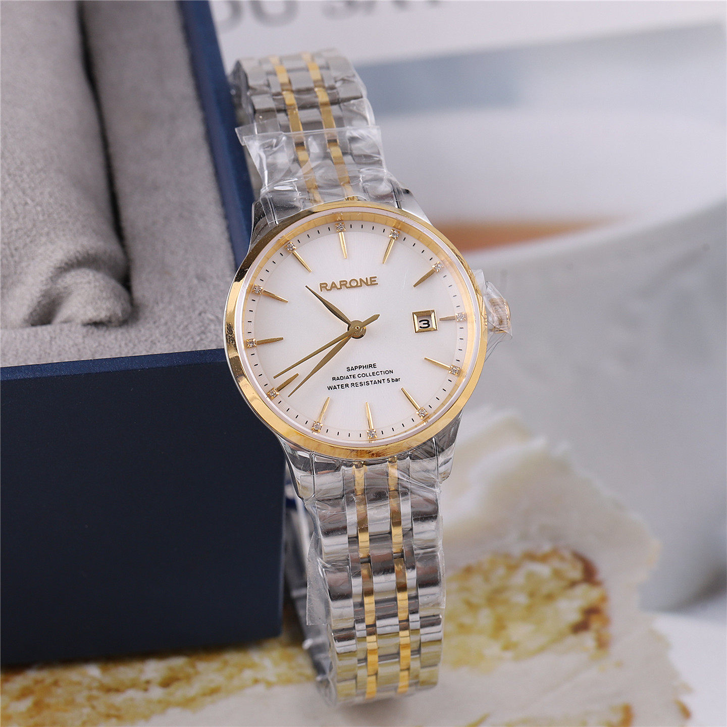 正品RARONE雷诺手表男表女表情侣表石英表简约商务日历防水832051