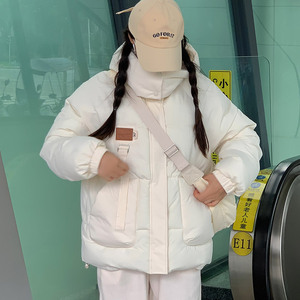 羽绒棉服女2023年冬季连帽棉衣设计感小众棉服外套短款连帽棉袄潮