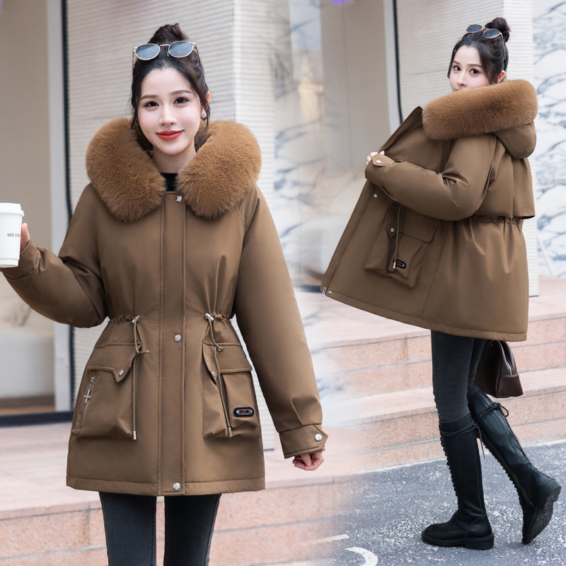 羽绒棉韩版可拆内胆派克服