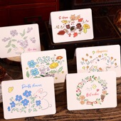 对折空白手写贺卡生日节日通用留言卡明信片祝福卡空白卡纸