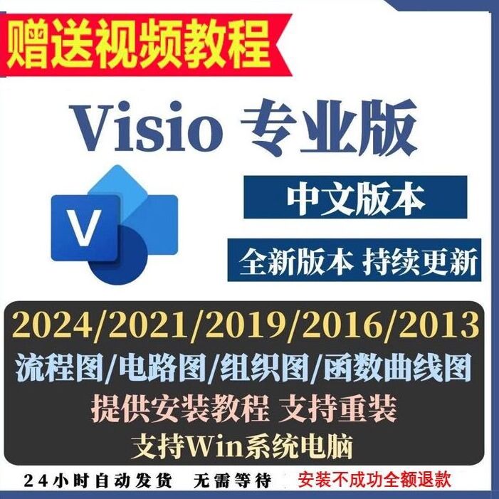visio2024/2021/2019/2016/2013流程图专业版软件安远程安装服务
