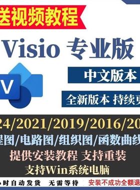 visio2024/2021/2019/2016/2013流程图专业版软件安远程安装服务