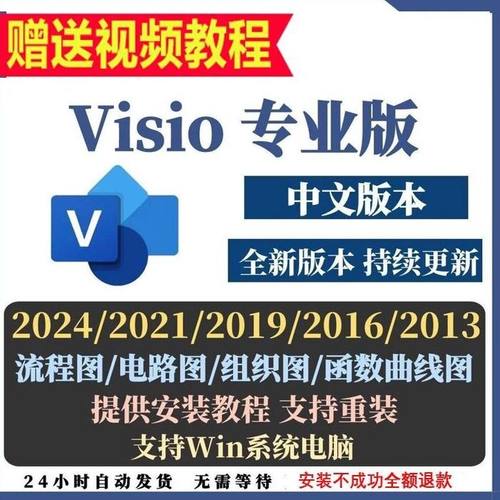 visio2024/2021/2019/2016/2013流程图专业版软件安远程安装服务
