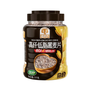 穗格氏燕麦片高纤黑燕麦1000g罐装正品营养早餐即食燕麦片