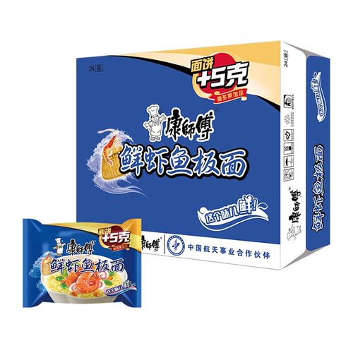 康师傅鲜虾鱼板面+5g面饼