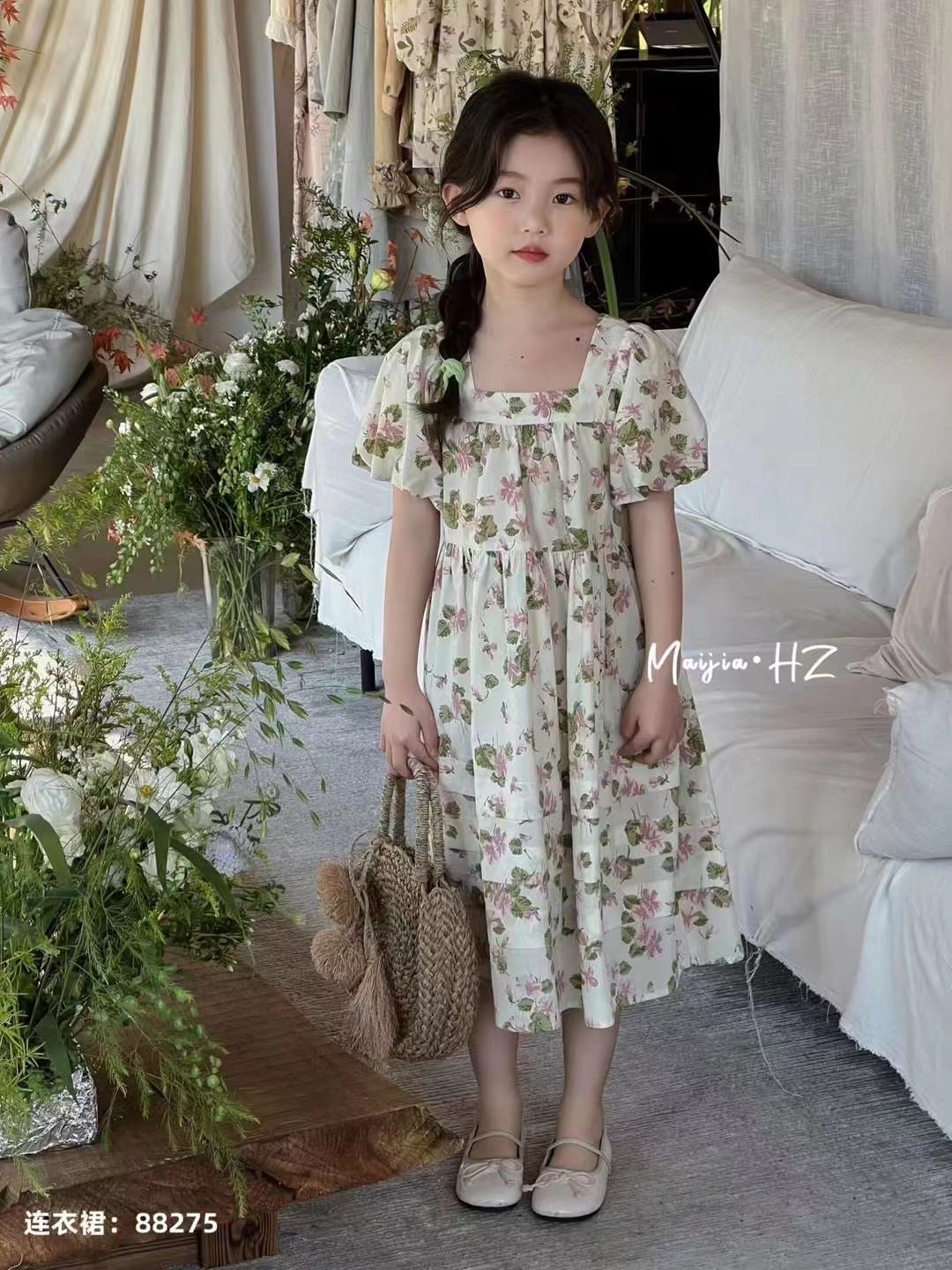 麦迦童装夏季新款女童棉布连衣裙断码特价110码