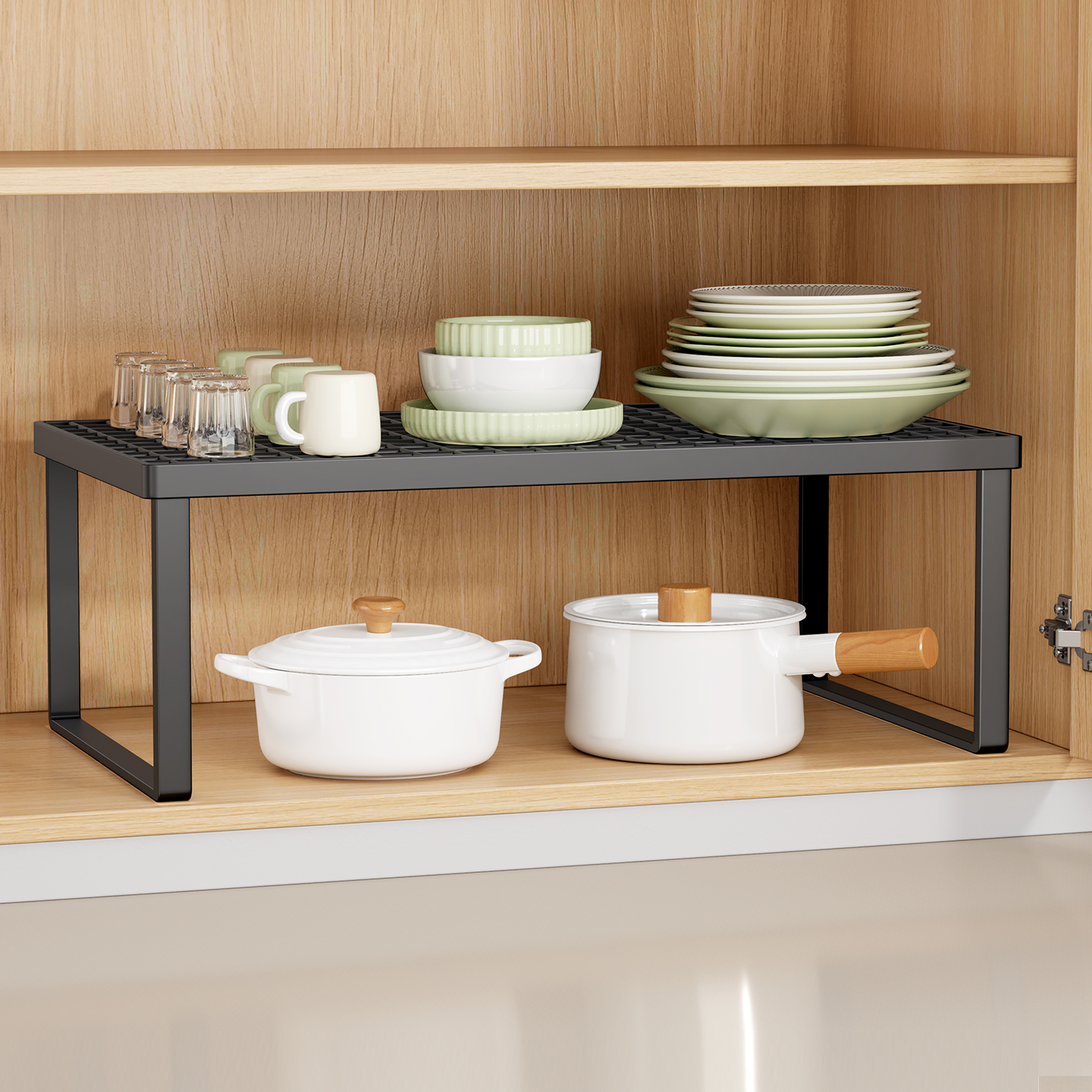 厨房橱柜内置物架台面隔板分层架