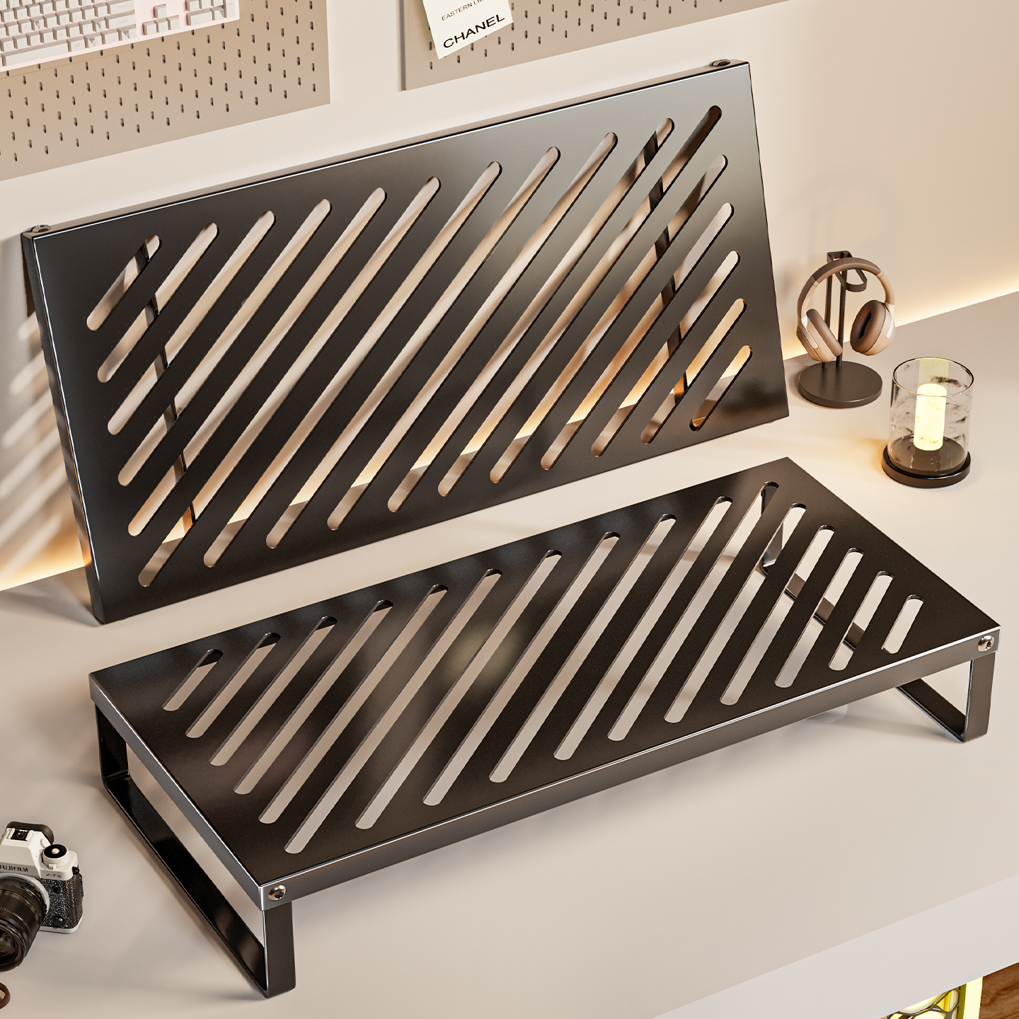 可折叠笔记本电脑支架散热底座烧烤架学生桌面增高台支撑架托架子