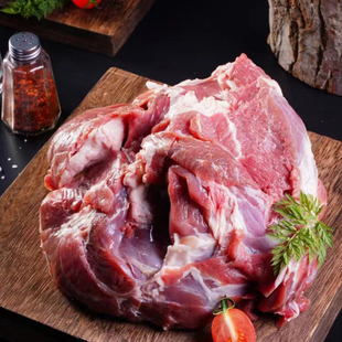 去皮无骨 清真屠宰现发新鲜羔羊前腿肉带肋条羊肉串送礼 顺丰特快