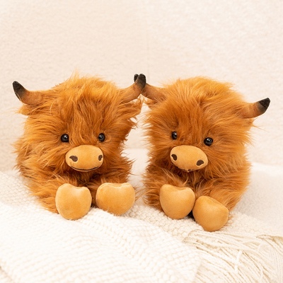跨境新款 Highland Cow Plush 高地牛苏格兰高地牛公仔长毛高地