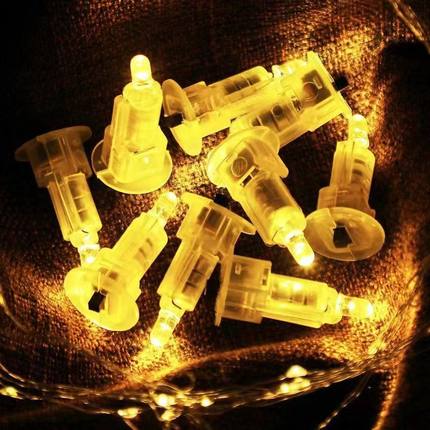 DIY灯笼纽扣灯手工发光装饰小彩灯暖灯芯里的小灯泡灯芯led电池款