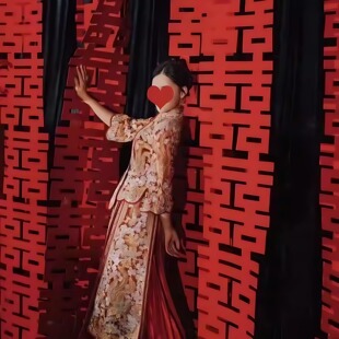 婚房布置套装结婚订婚拍照道具挂饰长条连喜婚庆喜字背景墙布婚礼