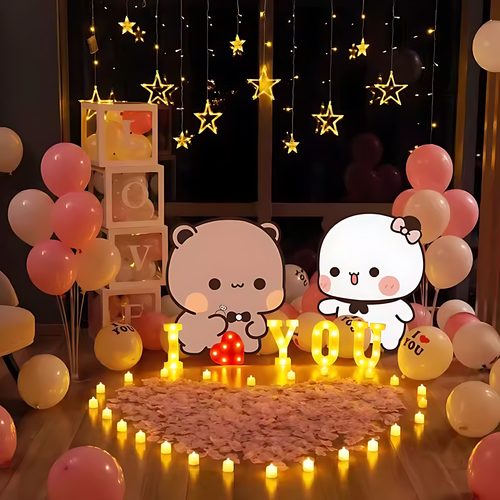 一二布布求婚布置全套Kt板