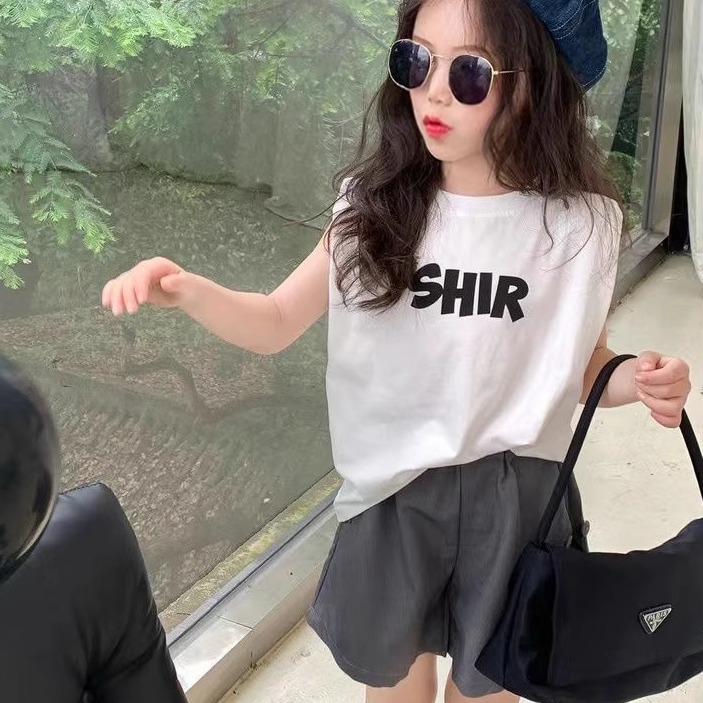 童装儿童纯棉背心宝宝2025新款女童夏季宽松百搭洋气披肩无袖T恤