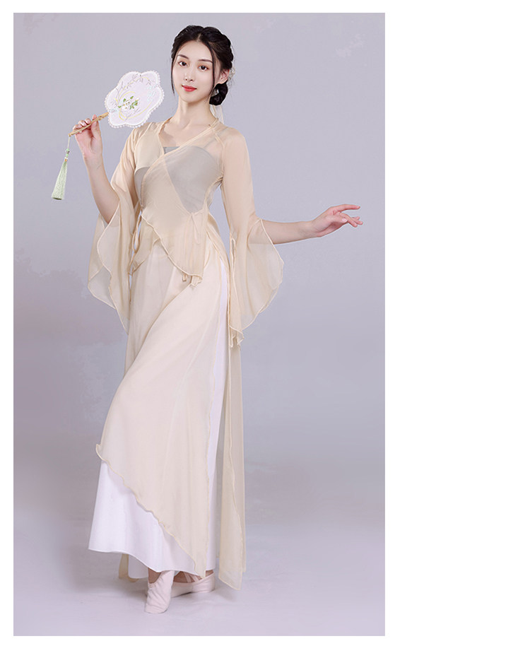 古典舞蹈服女身韵飘逸仙气纱衣古风民族舞归去来兮芒种练功服套装_虎窝淘