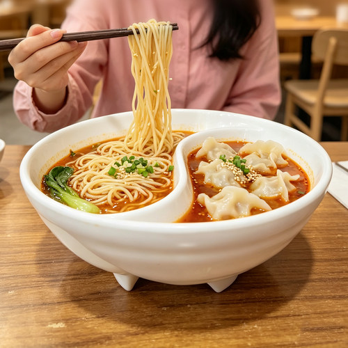 密胺双拼鸳鸯面碗螺蛳粉米线