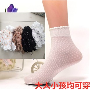 春夏薄款儿童短丝袜宝宝天鹅绒无跟直筒袜子男女童超薄水晶丝短袜