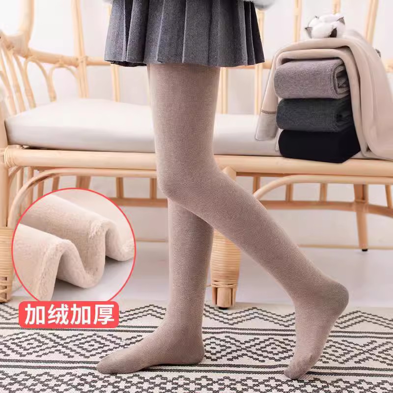 儿童连裤袜春秋冬季中厚款女童打底裤加绒加厚踩脚一体宝宝连体袜
