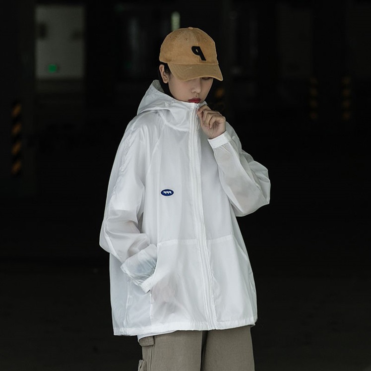 夏季新款简约百搭连帽纯色防晒衣学生宽松防晒服日系薄外套上衣女|ruв категории Женская одежда, короткое пальто - от Buy2taobao.com для оказания профессиональной услуги покупки агента Taobao