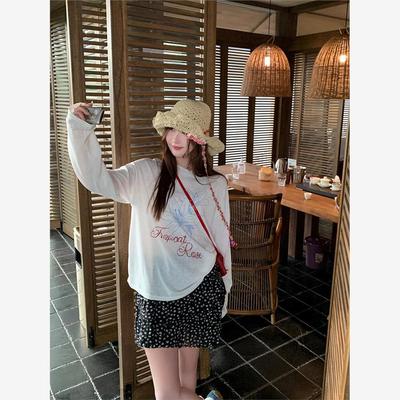 防晒罩衫女夏季薄款微透上衣