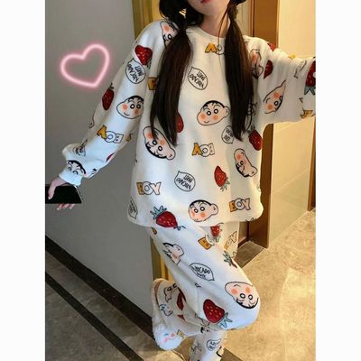 taobao agent Crayons, winter coral velvet flannel cute keep warm Japanese pijama