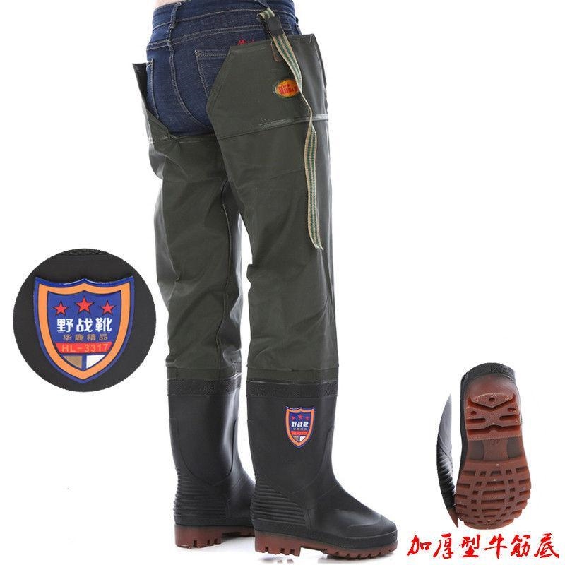 过膝下水裤半身钓鱼鞋男女雨鞋高筒雨靴捕鱼长水鞋水田插秧靴