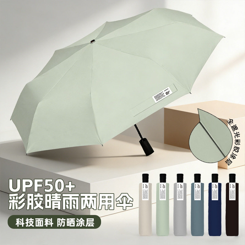 久和版全遮彩胶雨伞防紫外线防晒伞女生夏天晴雨伞小巧便携折叠伞