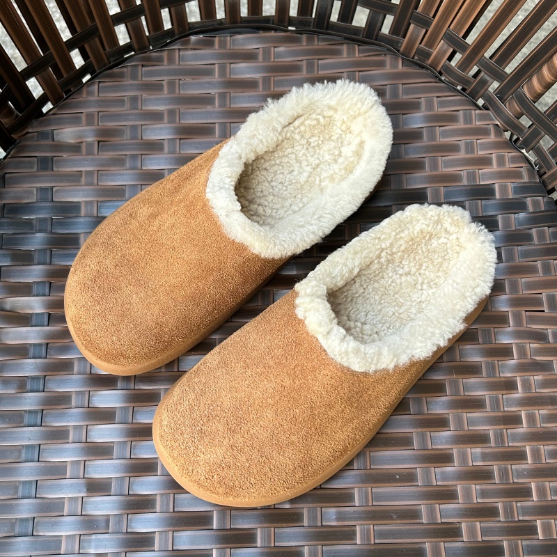 纯羊毛皮毛一体大土豆勃肯拖鞋女外穿包头一脚蹬毛毛棉鞋保暖防滑