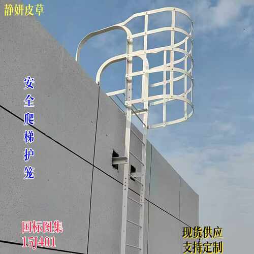 304不锈钢护笼梯安全爬梯护笼