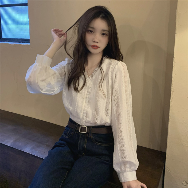 XXS码小个子显高法式蕾丝上衣