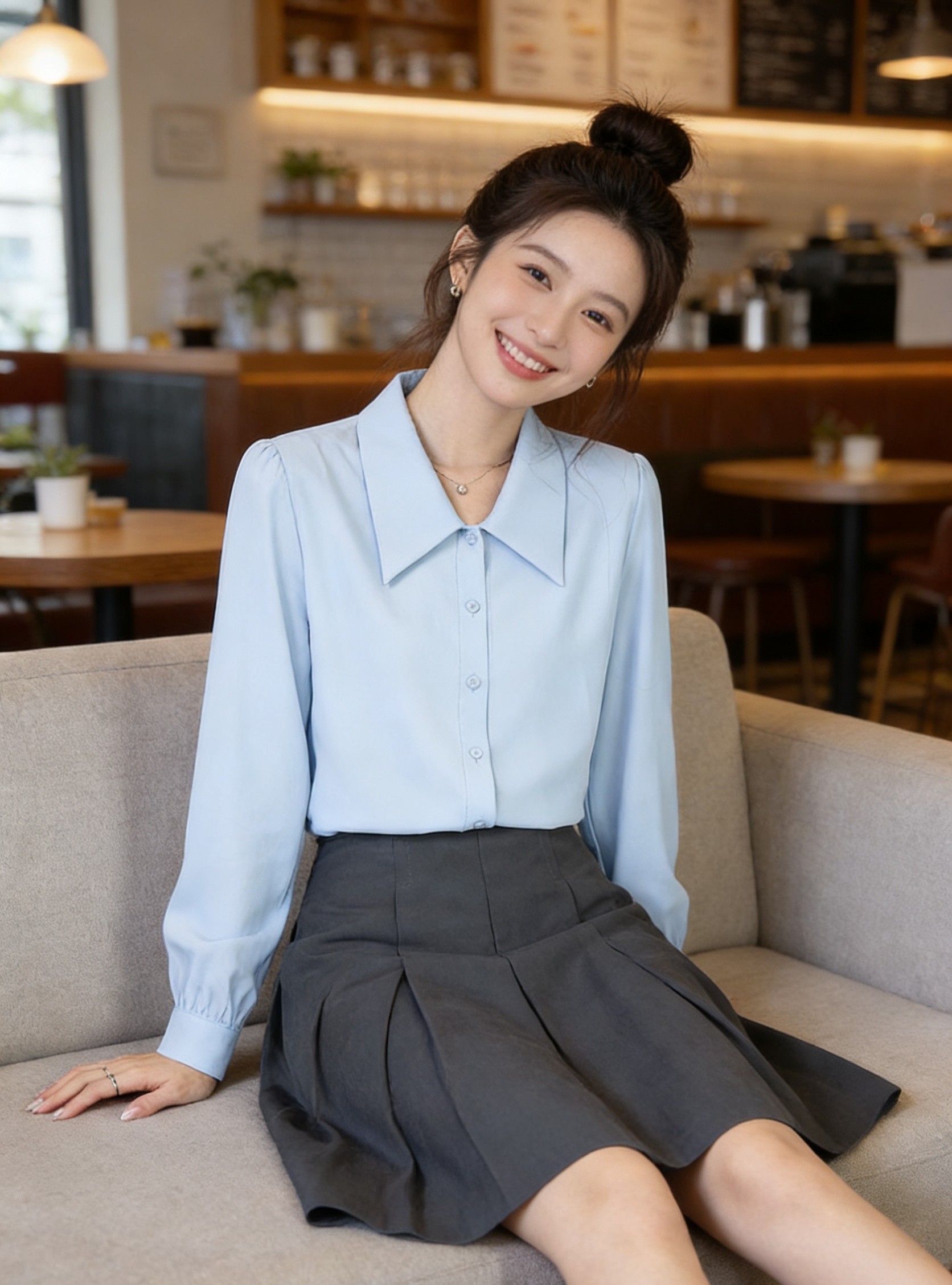 小慧小码女装xxs码小个子OL风衬衫职业装面试工作显高气质上衣