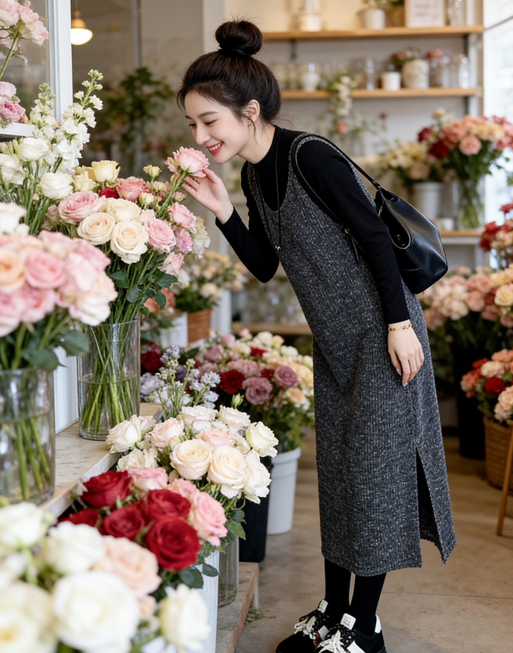 小慧小码女装xxs码小个子长袖T恤针织连衣裙+黑色针织衫上衣套装