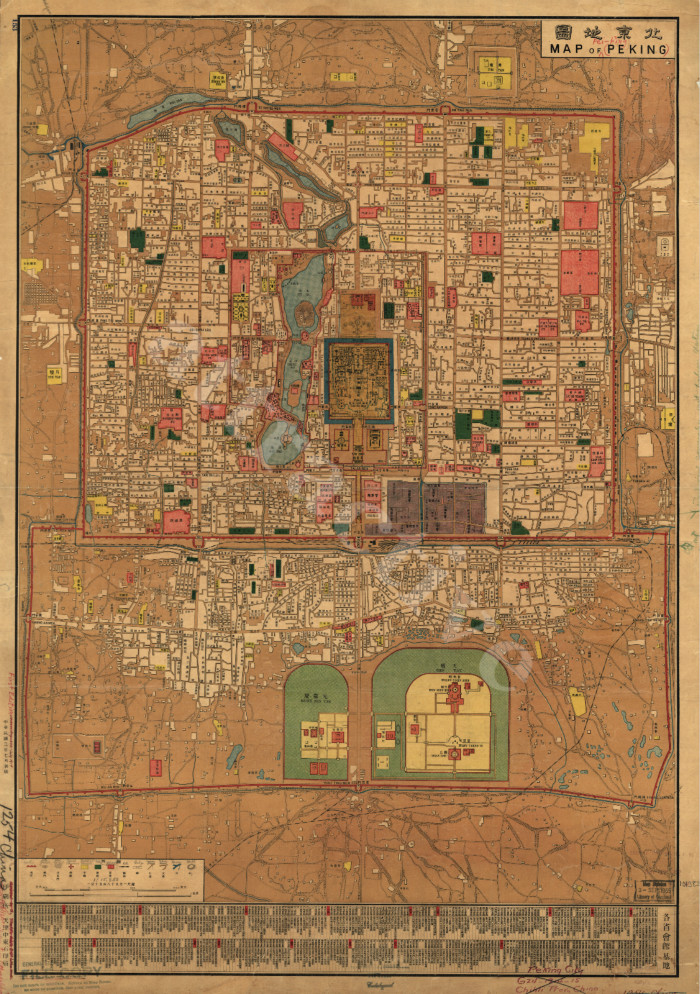 m12中式复古彩绘手绘高清北京地区老地图装饰画海报图片设计素材