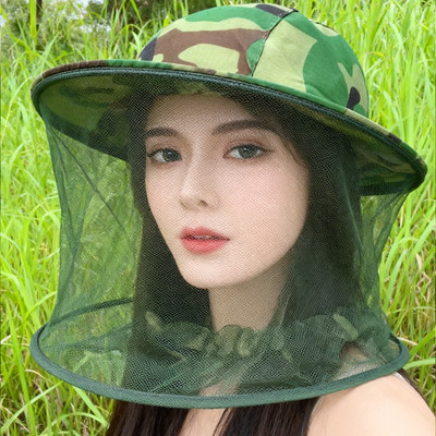 防蚊头罩网帽防蚊虫帽子养蜂人采蜜防蜂帽纱网遮阳帽工作护脸防尘