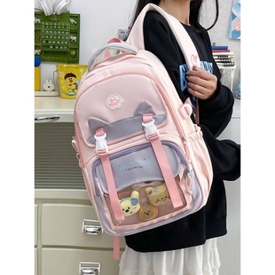 官方品牌日系ins书包女软妹可爱学院风少女旅游双肩包高颜值透明