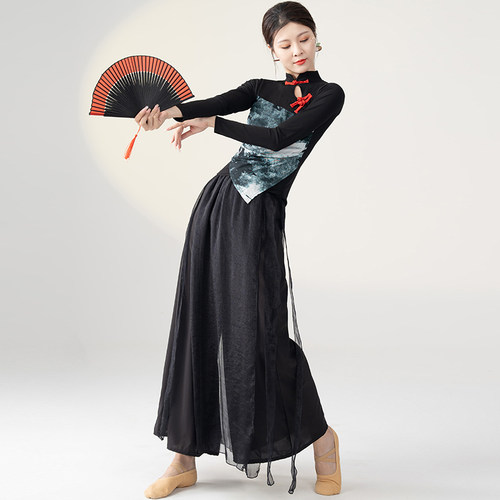 妹姿彩古典现代舞练功服旗袍上衣