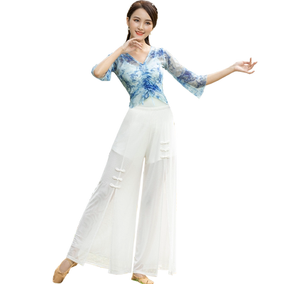 妹姿彩古典舞蹈练功短款身韵纱衣